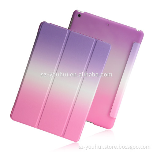 Hot Sell Fold Back Rainbow Multi Color Smart Cover Case For New iPad 2017